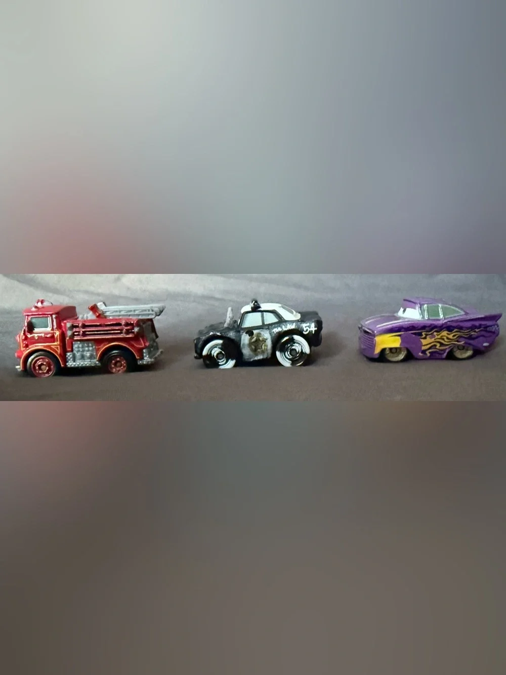 Disney Pixar Cars Mini Diecast: ABP, Red Fire Truck, & Purple Ramon